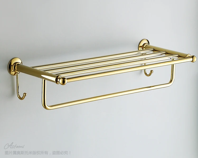 60mm gold color high grade bathroom towel rack, fashion towel holder