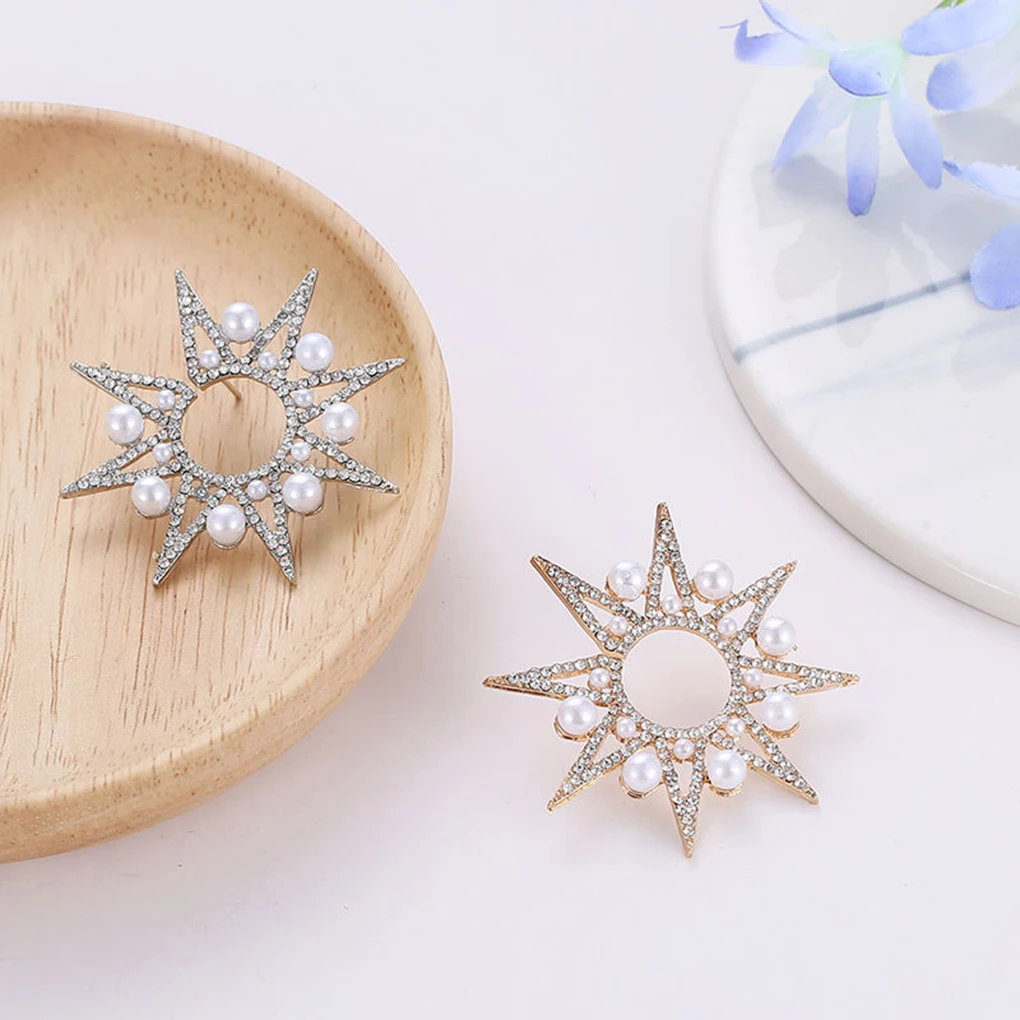 

Luxury Hollow out Women Earring Girl Pearl Flower Ear Stud Exaggerated Rhinestone Party Ear Ring