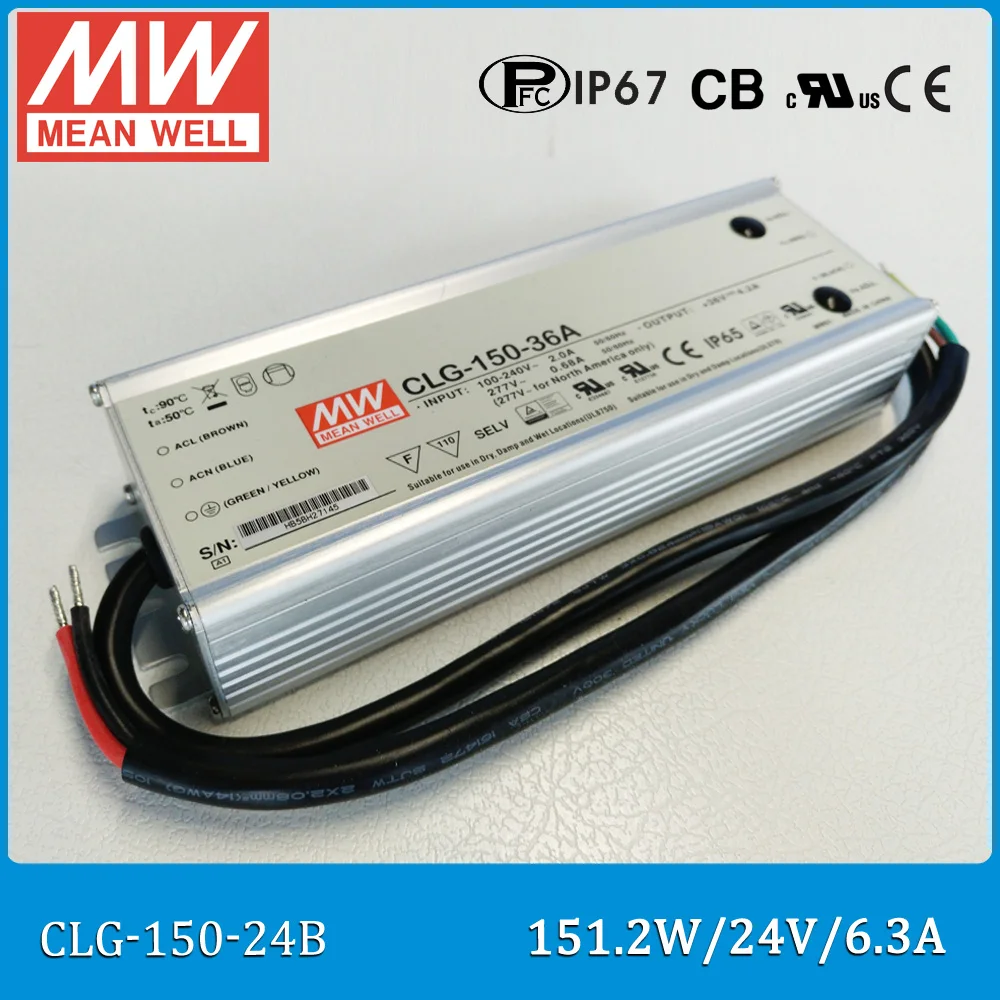 

Original Meanwell LED power supply CLG-150-24B 6.3A 12V 151.2W IP67 led waterproof driver adjustable CLG-150 B type