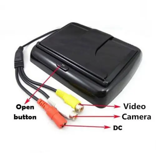 HD складной 4,3 дюймовый TFT цветной ЖК-экран монитор для автомобиля заднего вида резервная камера заднего вида DVD VCR 12V 5