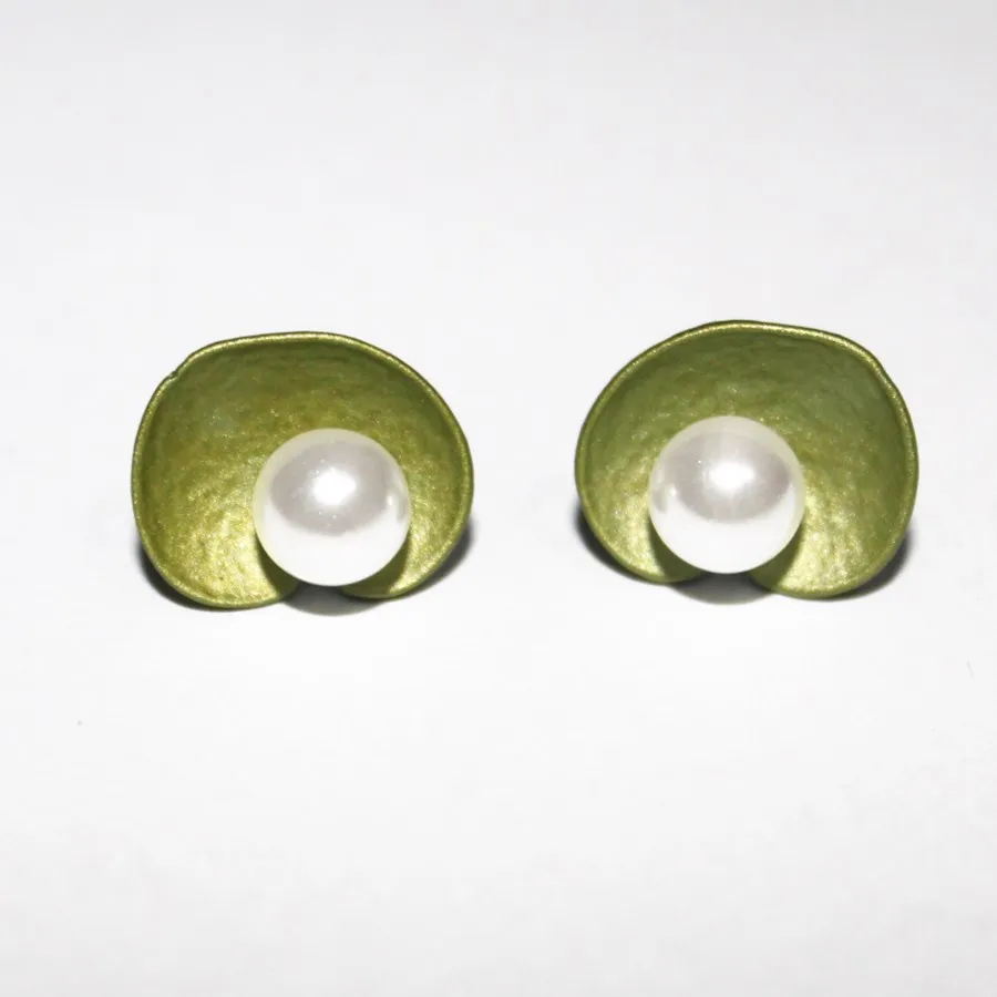 

Imitazioni di Perle Orecchini Vintage Vernice Verde Che Cuoce Geranio Orecchini Donne Orecchini Gioielli