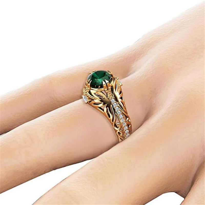 14 К Золотое бриллиантовое обручальное кольцо с изумрудом Ювелирное Украшение Etoile Anillos бриллиант Bizuteria для женщин изумруд нефрит 14 к драгоценный камень кольцо