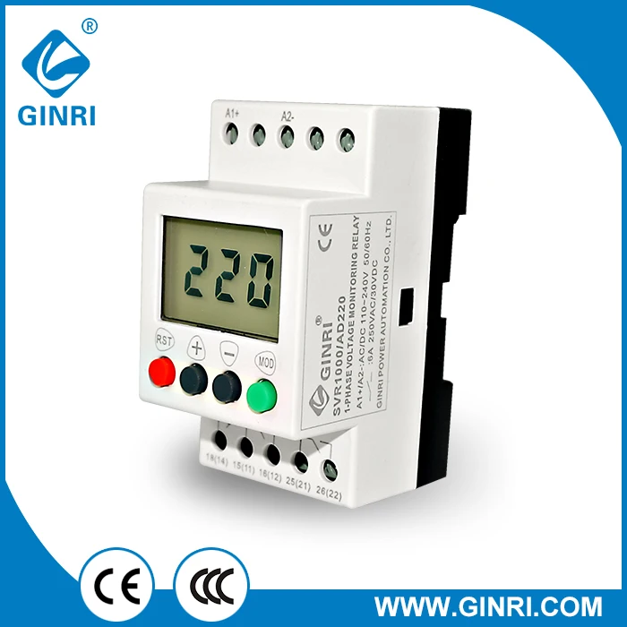 

SVR1000/AD220 LCD display single-phase AC/DC 110~240V Over and Under voltage Monitoring Relays china