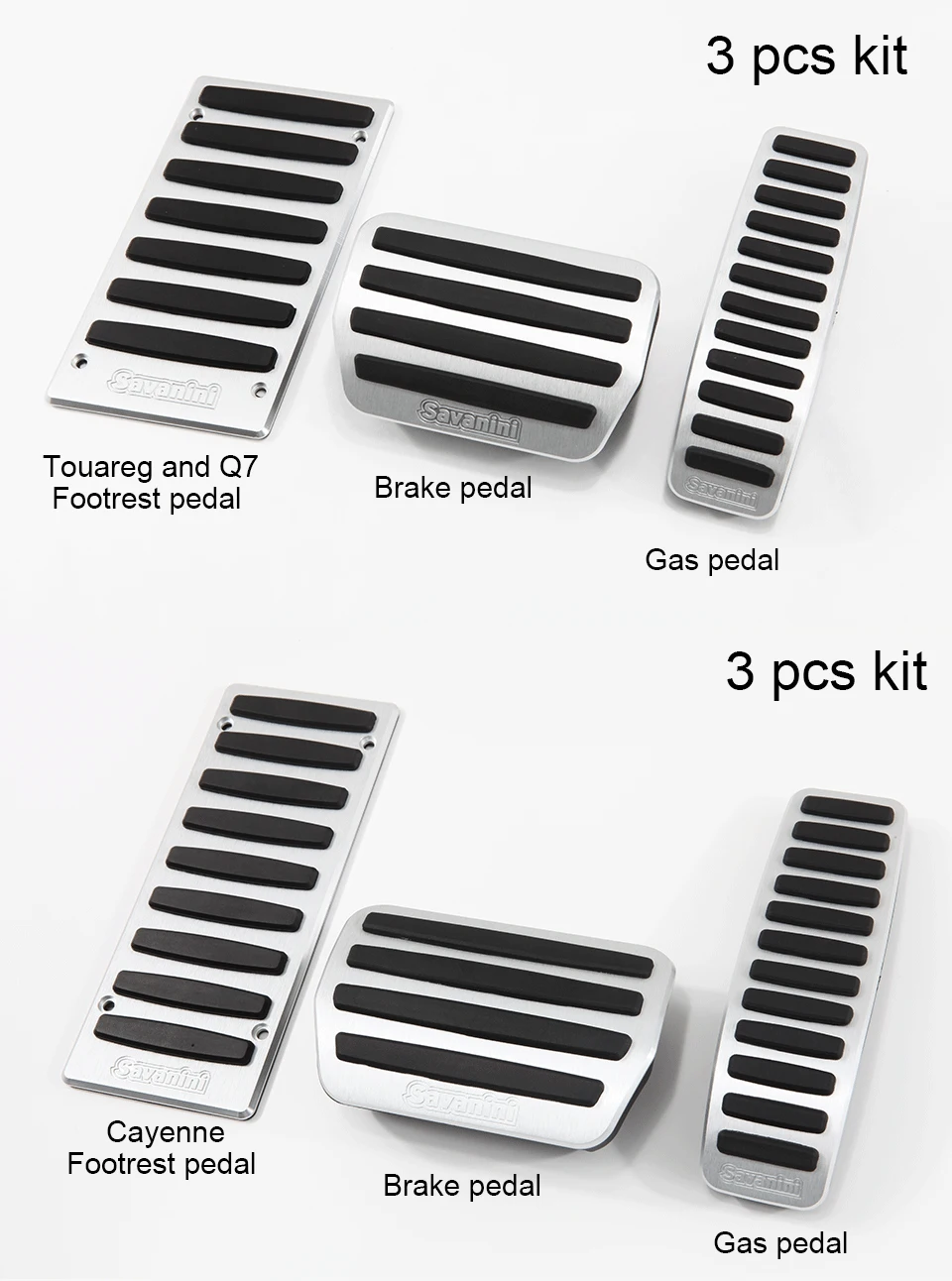 Savanini Автомобильный ножной коврик газ и педаль тормоза для Porsche Cayenne/Volkswagen Touareg/Audi Q7 авто без бурения! Алюминий сплав