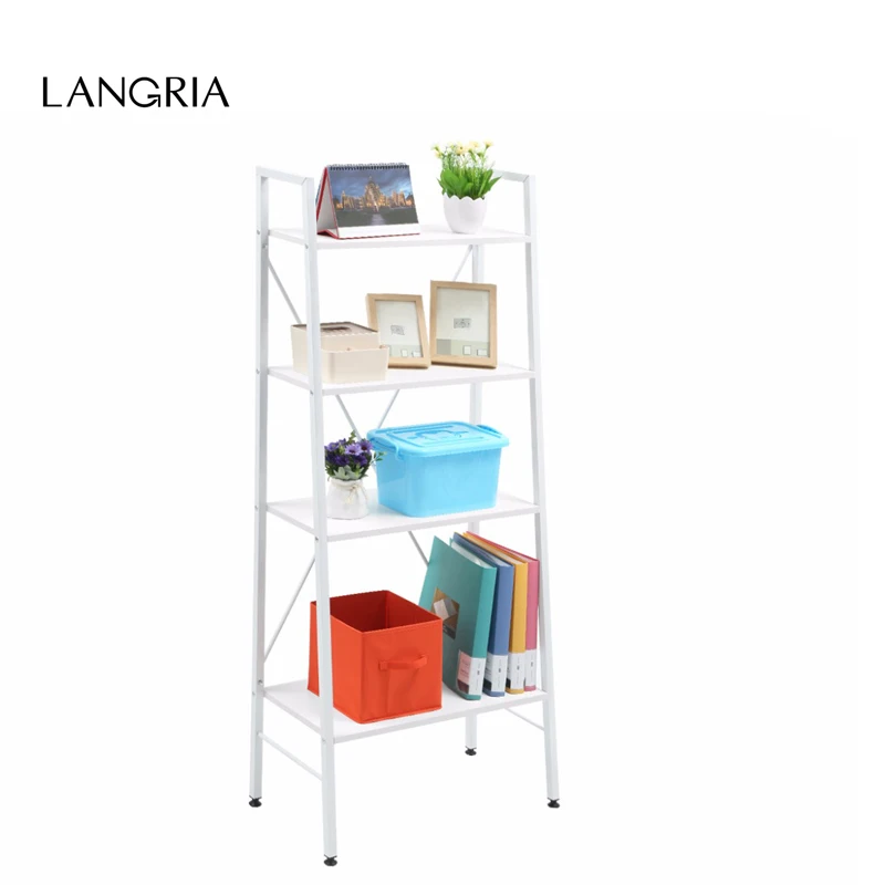Белая большая 4 ярусная лестница от бренда LANGRIA книжный шкаф полки для хранения и