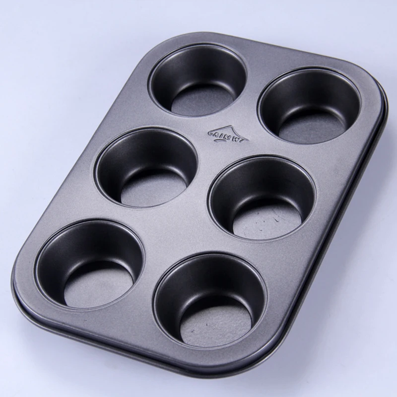Carbon steel cupcake baking tray,6/12 mini cup cupcake shaped cake pan
