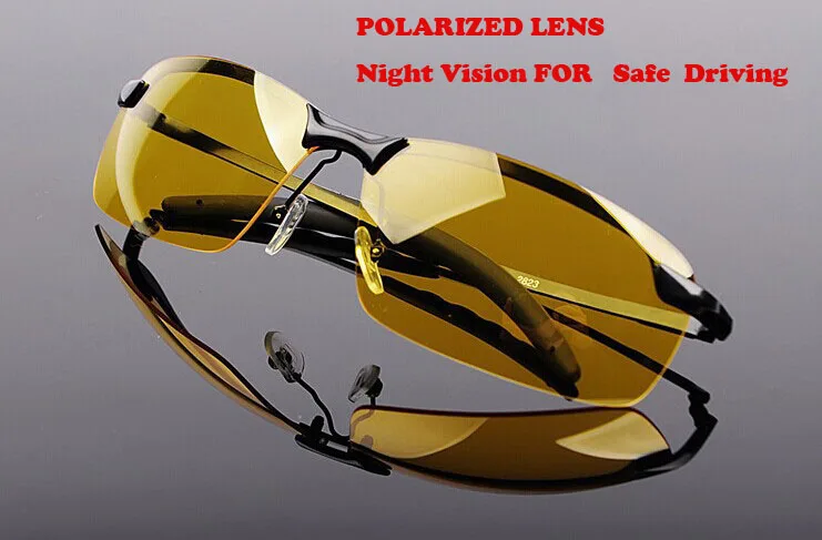 Горячая Распродажа, мужские солнцезащитные очки ночного видения с антибликовым покрытием, желтые солнцезащитные очки для вождения