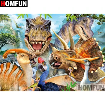 

HOMFUN 5D DIY Diamond Painting Full Square/Round Drill "Animal dinosaur" Embroidery Cross Stitch gift Home Decor Gift A08392