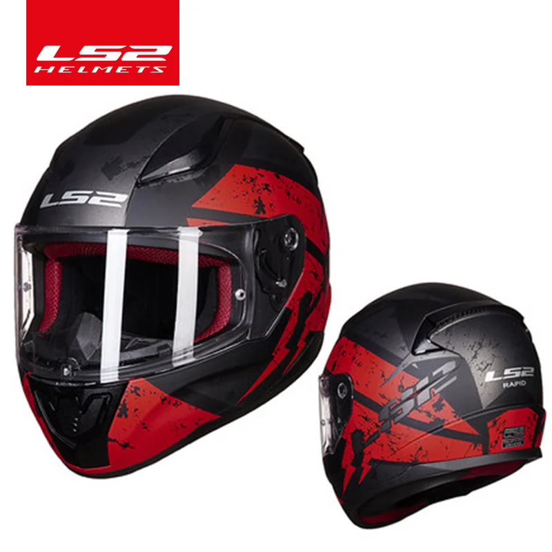 Red First LS2 FF353 Быстрый анфас мото rcycle шлем ABS безопасная структура moto capacete для мужчин и женщин анти-туман шлем - Цвет: Red First