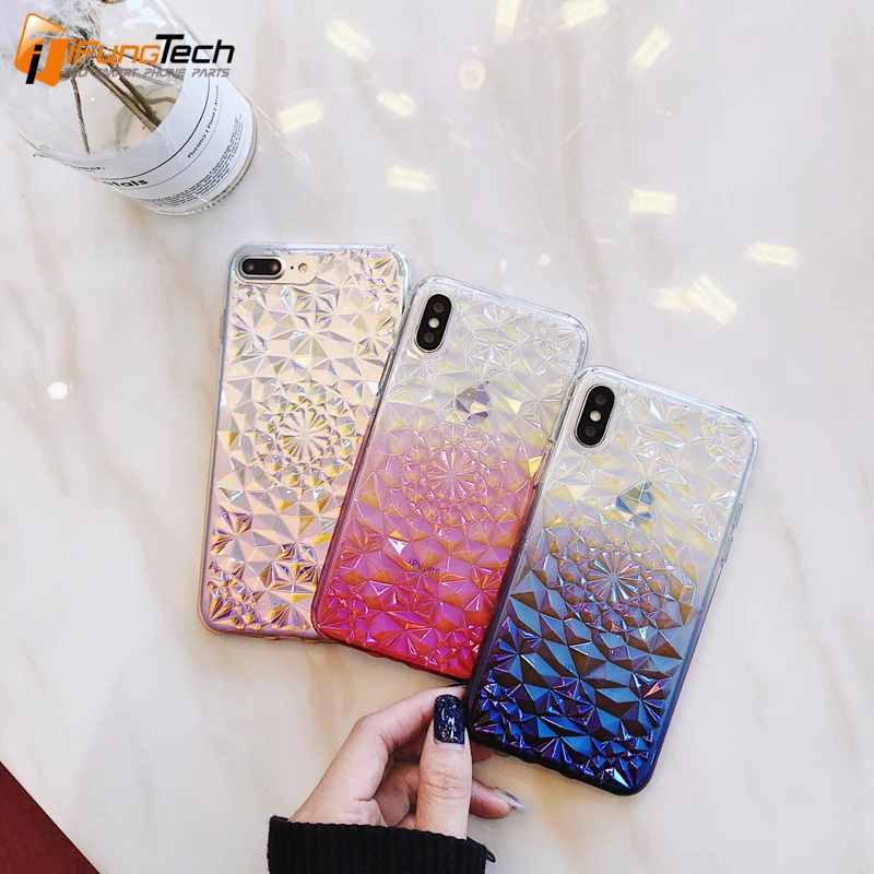 Luxury Gradient Streamer Color Case For iPhone X 8 7 6s 5s Ultra Slim Soft 6 Plus Coque Cover plated |