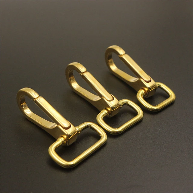 1 piece Solid brass snap hook swivel eye push gate trigger clasp for Leather  Craft bag