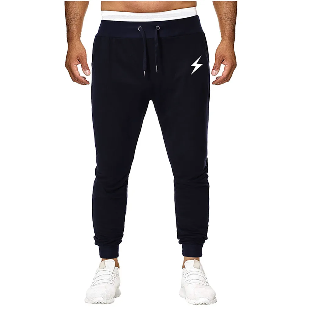 Мужские модные однотонные тренировочные мужские повседневные штаны Jogger комфортные Комбинезоны повседневные карманные спортивные рабочие повседневные брюки