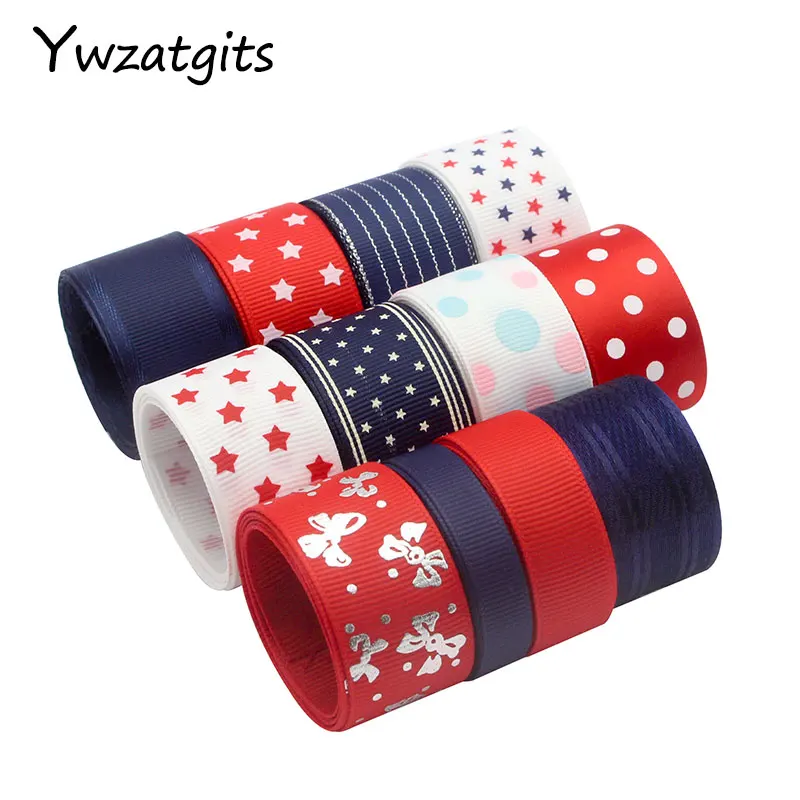 

12Yards 10-25mm Mix Grosgrain Organza Satin Ribbons for Wedding Christmas Decoration Handmade Hairbows Accessories YT0309