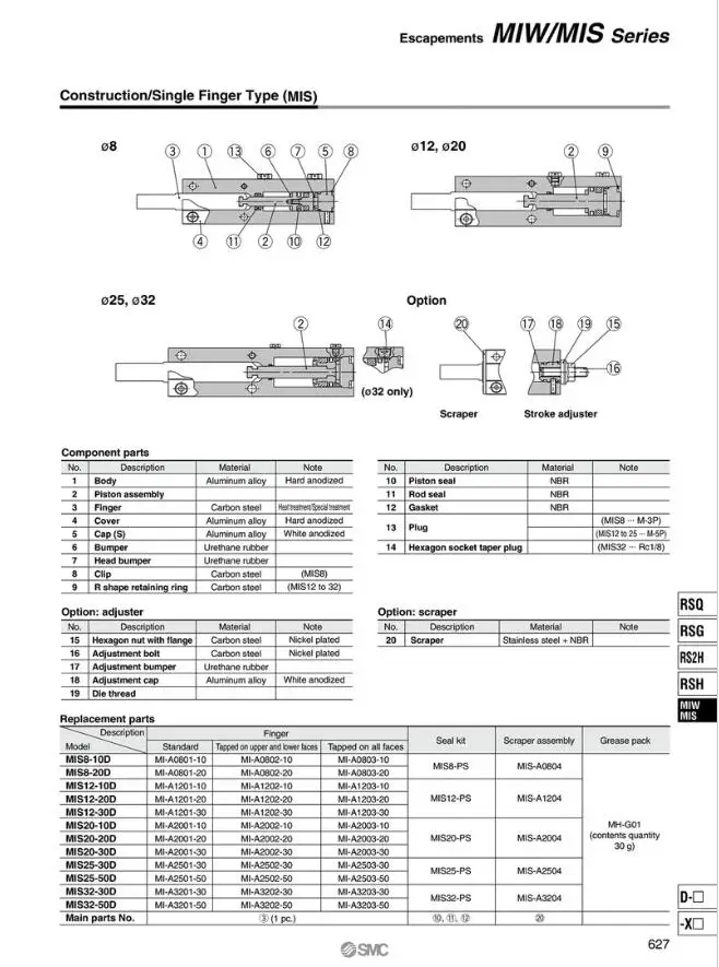 Смт пневматический компоненты Держите-цилиндр с захватом MIS20-12D MIS20-12DR MISR20-20D MISR20-20DR MIS20-30D MISR20-30DR неправильно серии