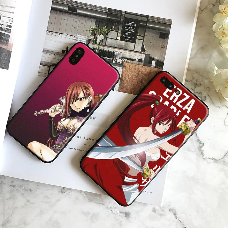

Erza Scarlet Fairy Tail Anime Soft Silicone Phone Case Cover Shell For Apple iPhone 6 6s 6Plus 6sPlus 7 8 7Plus 8Plus X