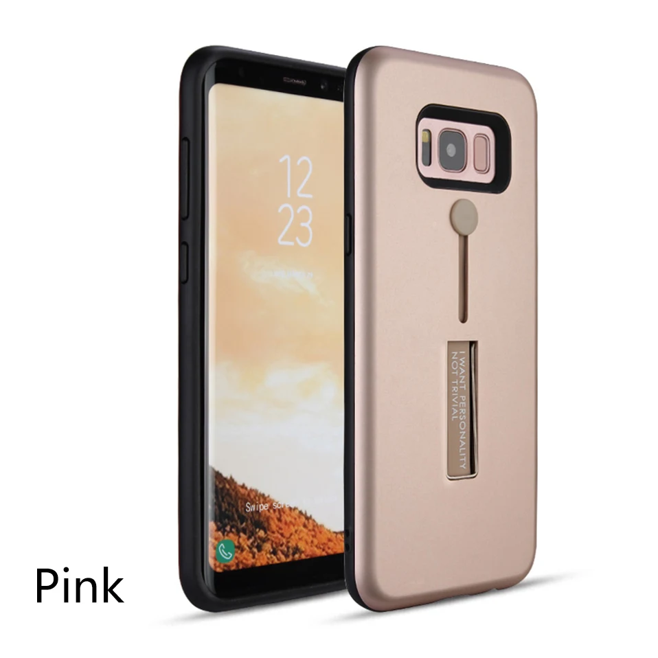 TPU+PCRing Button Phone Cases For Samsng A320 A520 A720 Shockproof Kock Stand Samsung A8 2018 A6 PLUS Case |