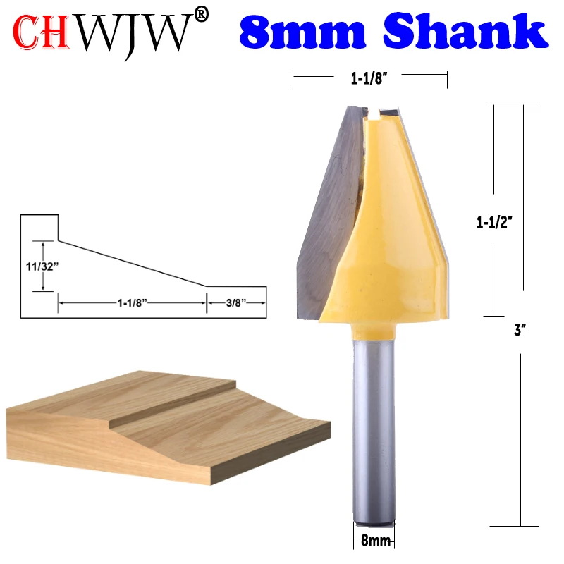 CHWJW 1 шт. 8 мм хвостовик панели рейзер маршрутизатор бит-вертикальный-конический дизайн деревообрабатывающий режущий шип резак для деревообрабатывающих инструментов