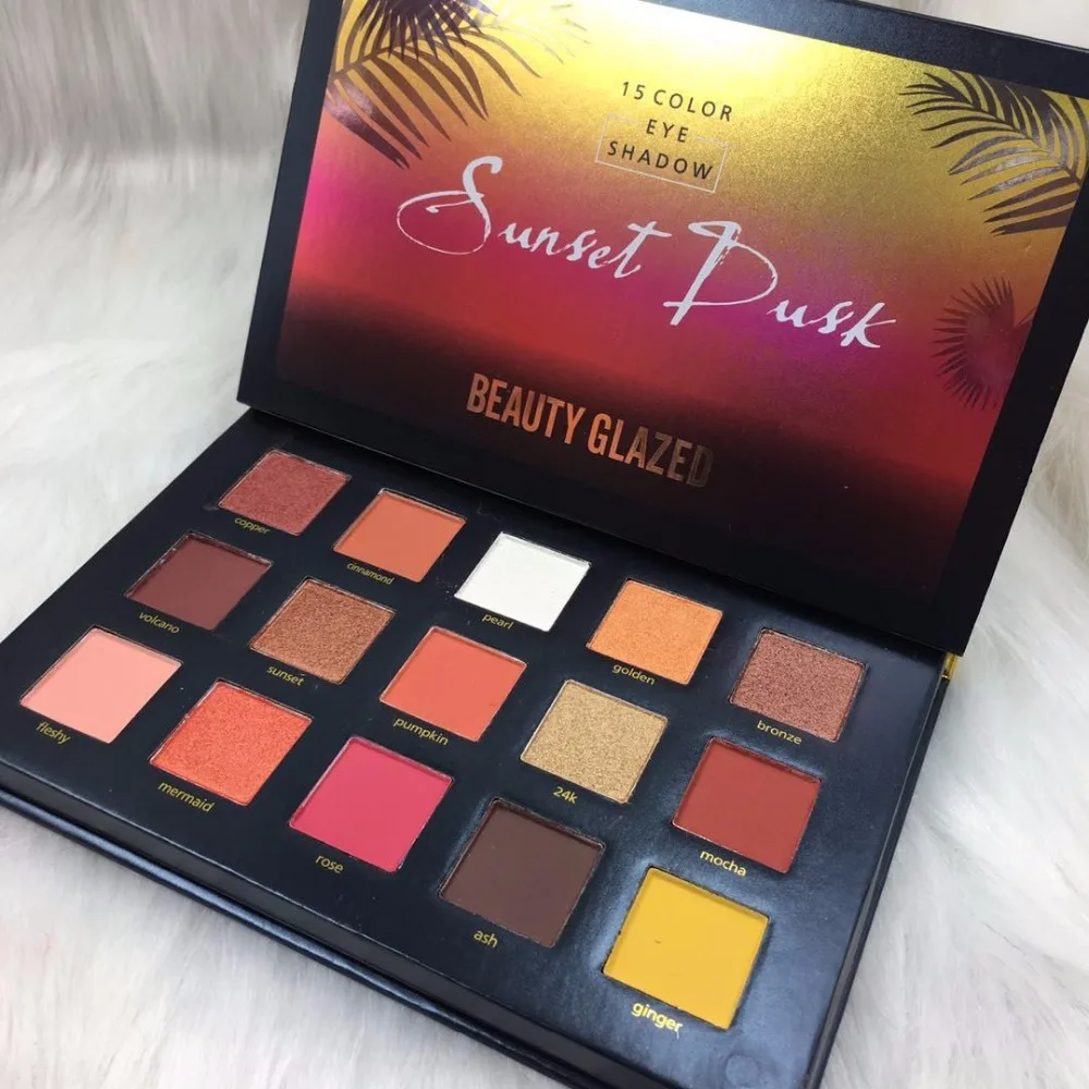 

BEAUTY GLAZED 15 Color Sunset Professional Shimmer Matte Makeup Easy To Wear Eyeshadow Natural Palette Long-lasting Eye Shadow
