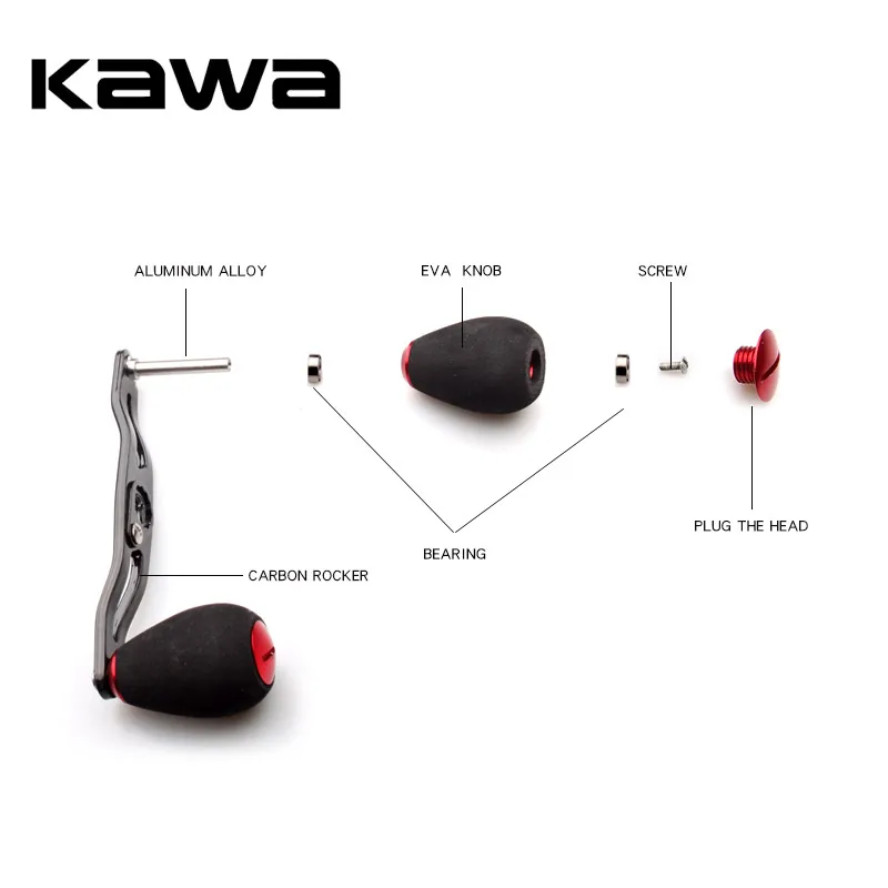 KAWA новая Рыболовная катушка ручка из углеродного волокна для Daiwa Abu катушка EVA ручка отверстия Размер 8*5 мм длина 105 мм Рыболовная катушка рокер аксессуар