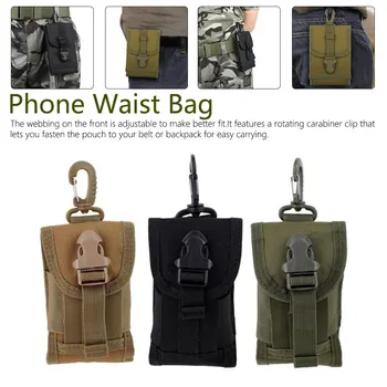 

Military Tactical Camo Cellphone Belt Pouch Bag Nylon Phone Pouch Hook Attachable Cover Case Mobile Phone Bag Men Waist Pack