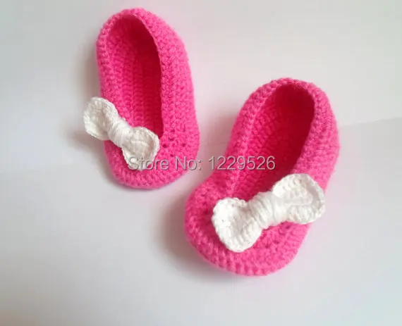 Вязанная крючком обувь розовый folower младенческой трикотажные первые ходунки первые Лоферы для ходьбы от 0 до 12 м хлопок на заказ