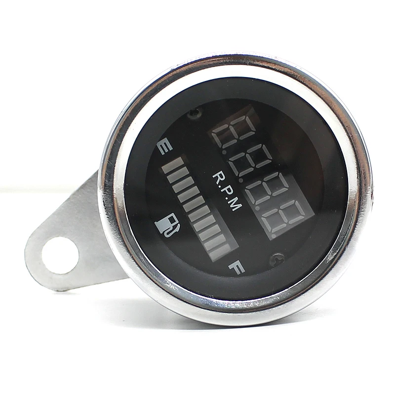 

New retro Motorcycle LED LCD Gauge Tachometer moto oil level meter 2in 1 Instruments for Harley Yamaha