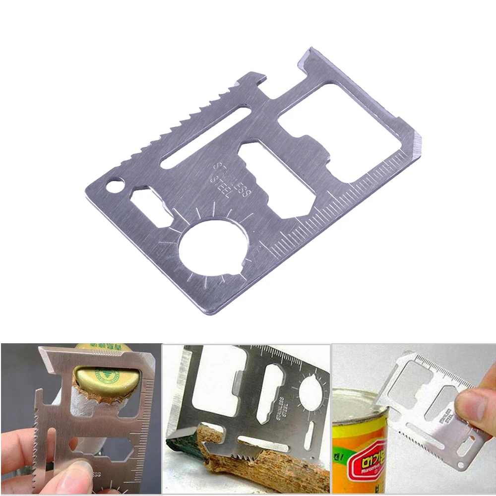 

Multi Tools 11 in 1 Multifunction Credit Card Knife for Outdoor Hunting Survival Camping Military SOS Pocket Knife Tools