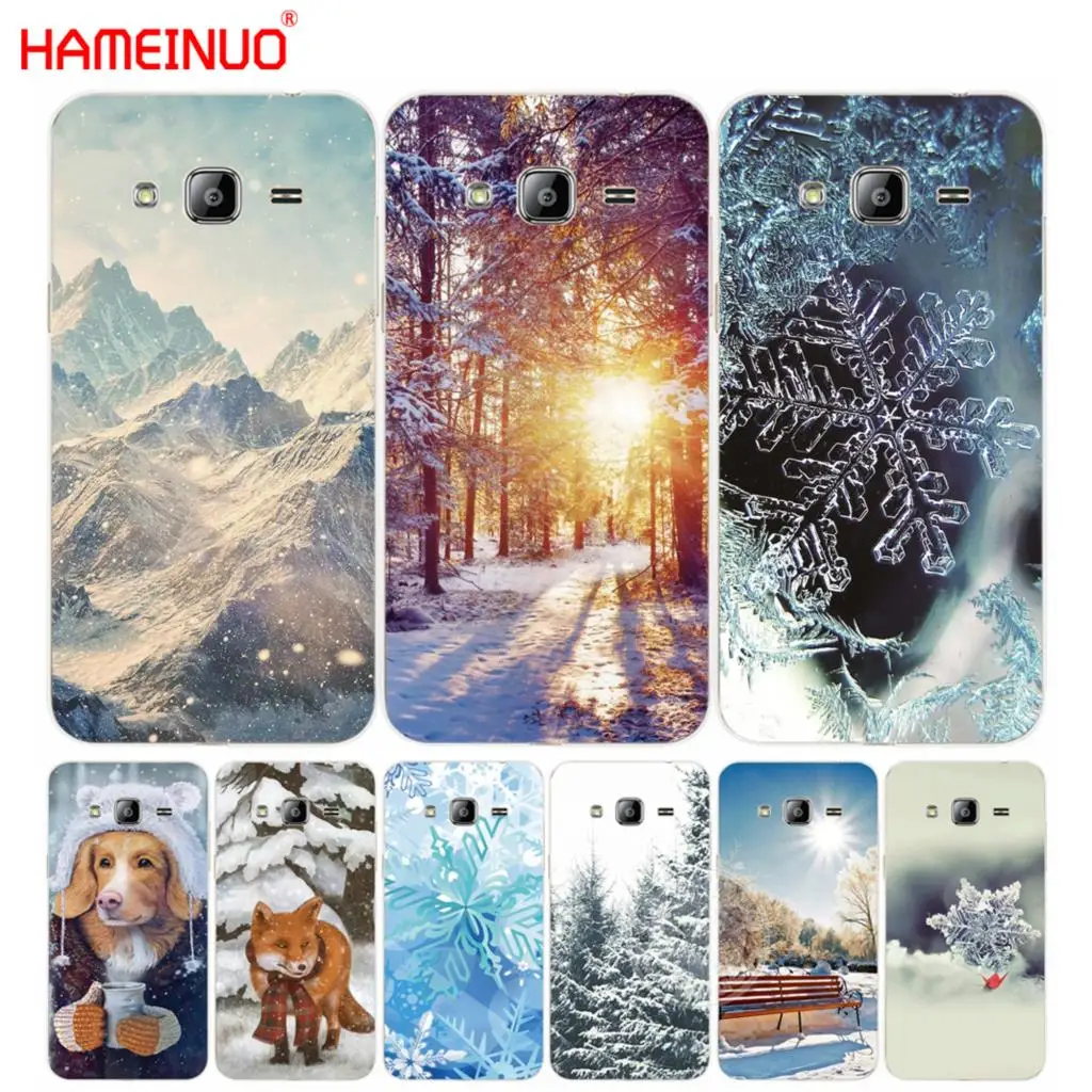 

HAMEINUO winter snow Snowflake cover phone case for Samsung Galaxy J1 J2 J3 J5 J7 MINI ACE 2016 2015 prime