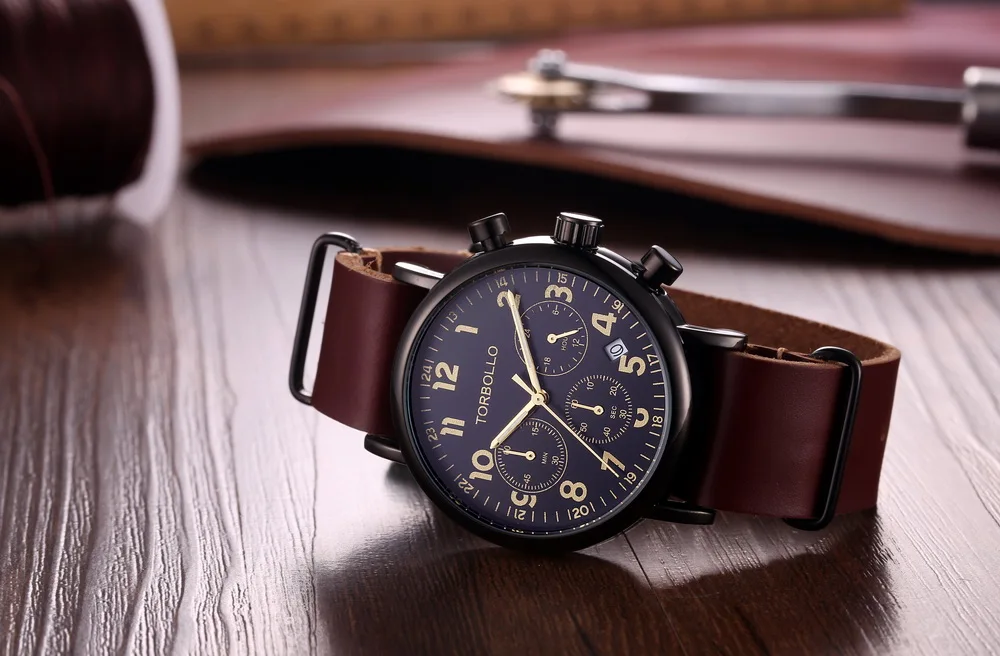 Torbollo бренд Часы Для мужчин Роскошные Кварцевые часы Мода Повседневное Бизнес мужские наручные часы кварцевые часы Relogio