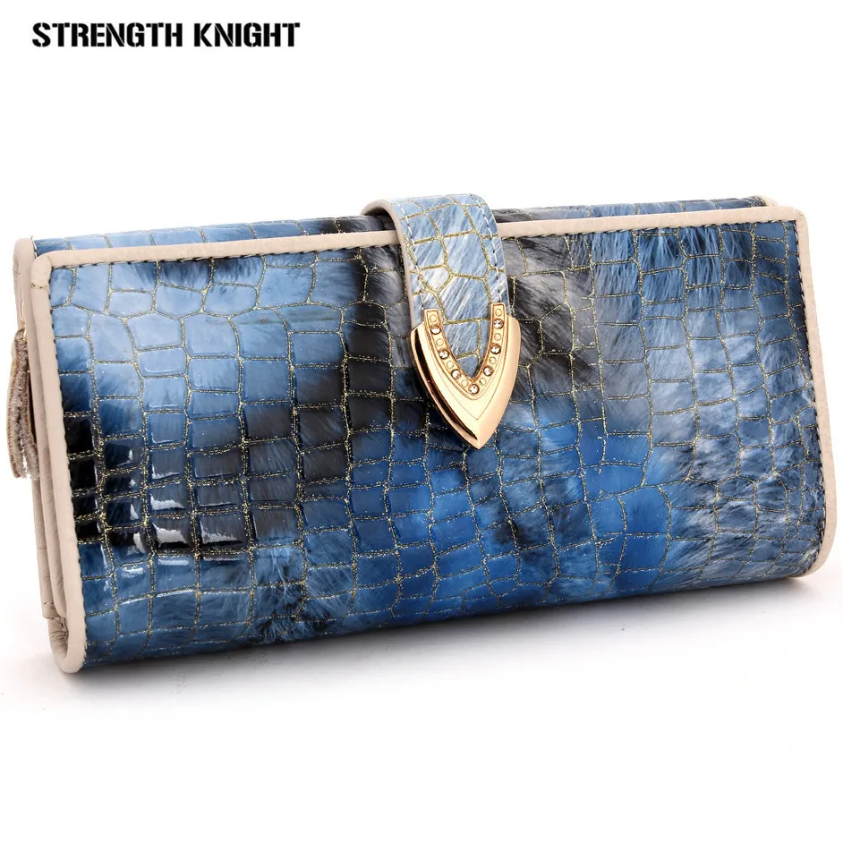 

New 2018 Genuine Leather Wallet Women Wallets and Woman Purses Designer Brand Famous Long Coin Clutch Bag Purse Card Holder