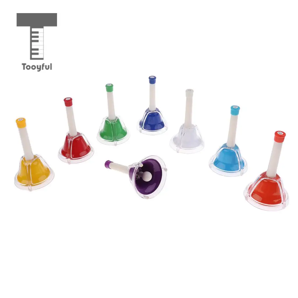 Phenovo Hand Bell Set 8 Note Diatonic Metal Bells Music Bells for