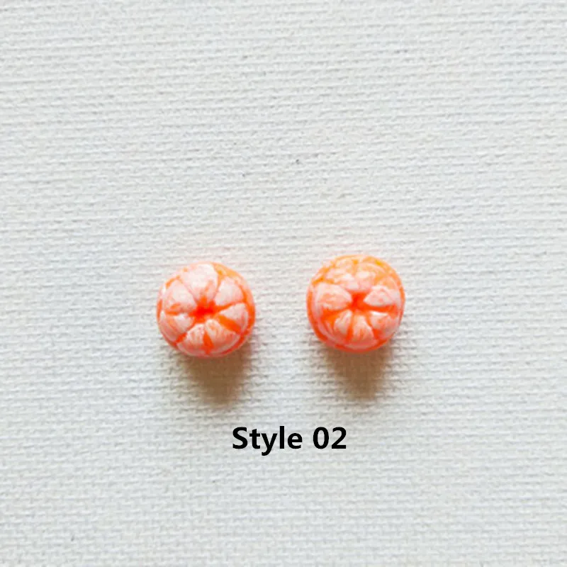 Забавные милые мини имитация пилинга маленькие оранжевые Асимметричные полимерные серьги Женская мода Личность креативные ювелирные изделия подарки - Окраска металла: Style 02