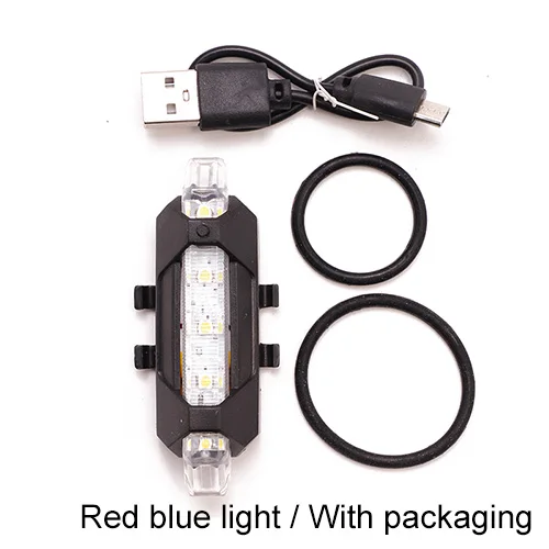 red and blue light Велосипедный велосипедный светильник светодиодный перезаряжаемый задний светильник Предупреждение безопасности велосипедный светильник супер яркий портативный флэш-светильник - Цвет: red and blue light