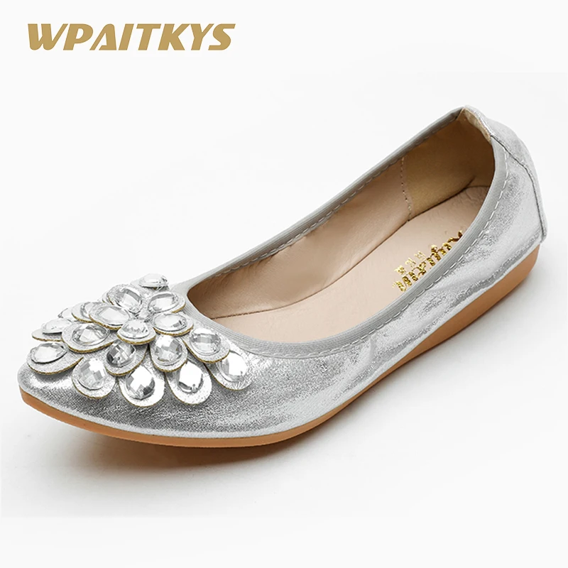 gold sequin flat shoes