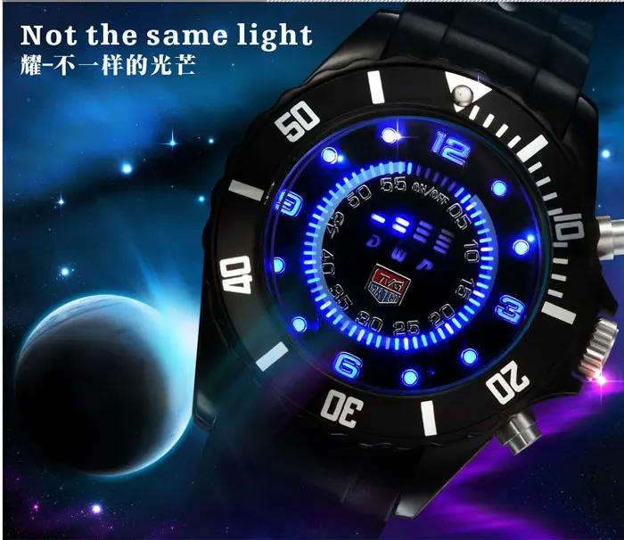 Цифровые часы TVG C724 модные зеленые силиконовые с Icecream LED для дайвинга мужские