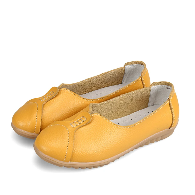 

Women Flats Genuine Cow Leather Shoes Woman Ladies Moccasin Female Footwear Soft Leather Shoes Walking Slip on Plus Size