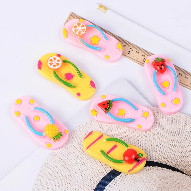 

Resin Fruit Slippers Slime Charm Fluffy Stuffing Creative Kids Toy Children Interactive Tools Doll House Decorations Clay Moulds