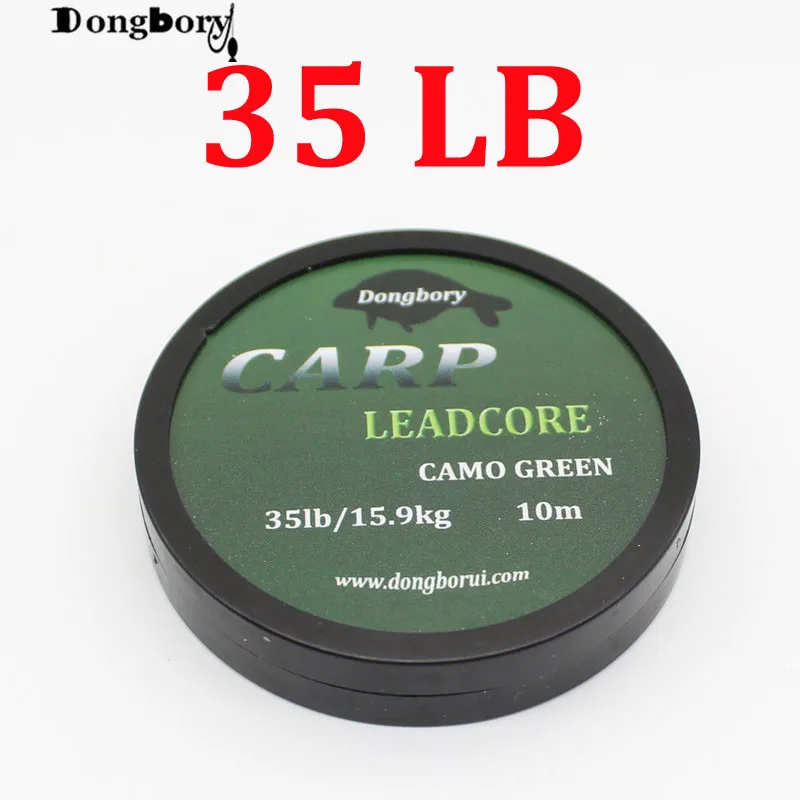 10 м леска для ловли карпа Leadcore 35 45 55LB камуфляжная Зеленая Леска для ловли карпа, леска для ловли карпа, плетеная рыболовная снасть, рыболовные аксессуары - Цвет: 35LB