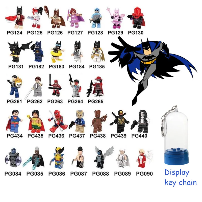 

Super Hero Marvel Daredevil Matt Murdock Batman Superman Display Chain Model Building Legoingly Blocks Bricks Toys for Children