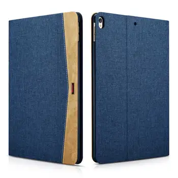 

Top Grade Simple Canvas Leather Case for Apple iPad Pro 10.5 inch Business Foldable Stand Smart Cover for iPad Pro 10.5" 2017