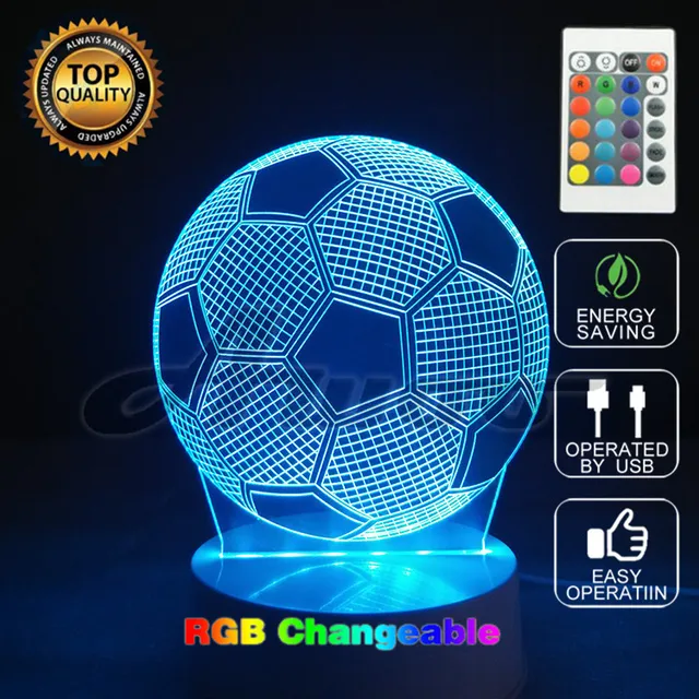 Colors Changing Novelty Table Lamps Soccer Ball Light Football Colors Changing Novelty Table Lamps Soccer Ball Light Football Illusion Glow Party Decor Lamp With