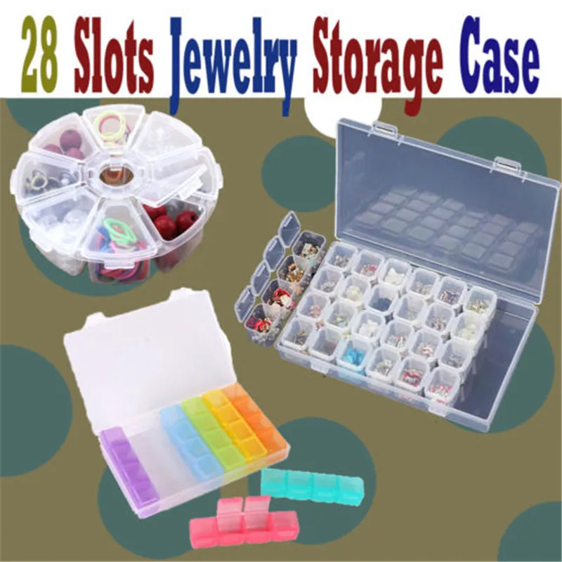 New Plastic 15 Slots Adjustable Jewelry Storage Box Case Craft Organizer Beads storage boxes