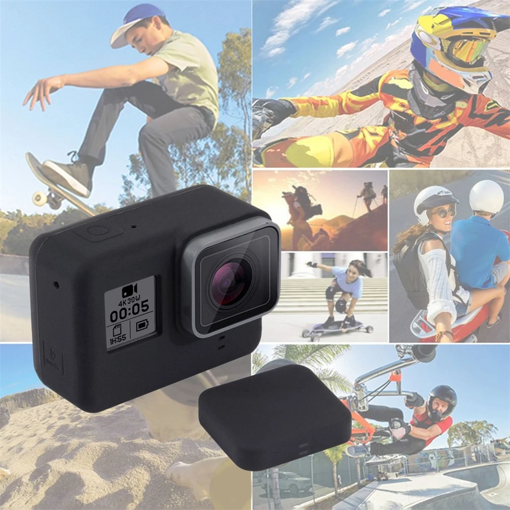 PULUZ силиконовый защитный чехол для камеры с крышкой объектива для Gopro Hero 5 черный