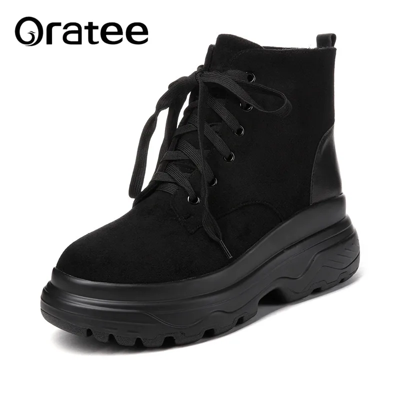 Plate Boot forme Dentelle black brown En Femme Semelle Imperméables Martin Cuir Chaussures Nouvelle Hiver Épaisse up Apricot Équestre Véritable Femmes Bottes Cheville T3ucl5JF1K