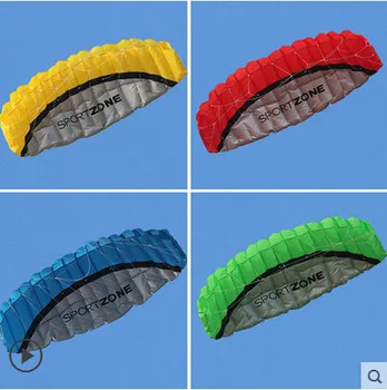 

Free Shipping High Quality 2.5m Dual Line 4 Colors Parafoil Parachute Sports Beach Kite Easy to Fly