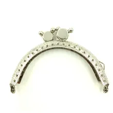 5Pcs Silver Tone Purse Bag Metal Arch Frame Kiss Clasps Lock Handbag Handle Buckle 86x62mm two tone buckle decor saddle bag