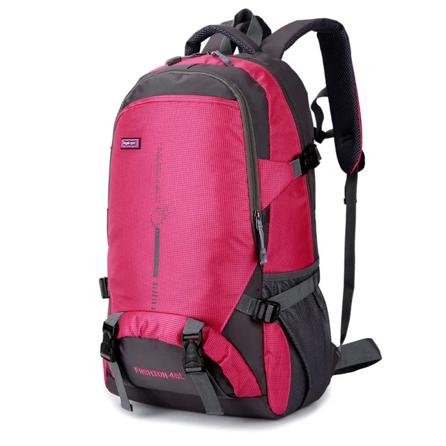 45L сумки для альпинизма спортивные походные лыжные рюкзаки Открытый водонепроницаемый нейлоновый походный рюкзак Вместительная дорожная сумка Горный рюкзак - Цвет: Rose Red