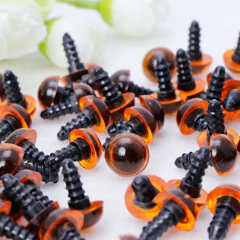 

100pcs Plastic Safety Eyes For Bear Stuffed Toys Animal Puppet Doll With thread end and washer buckle