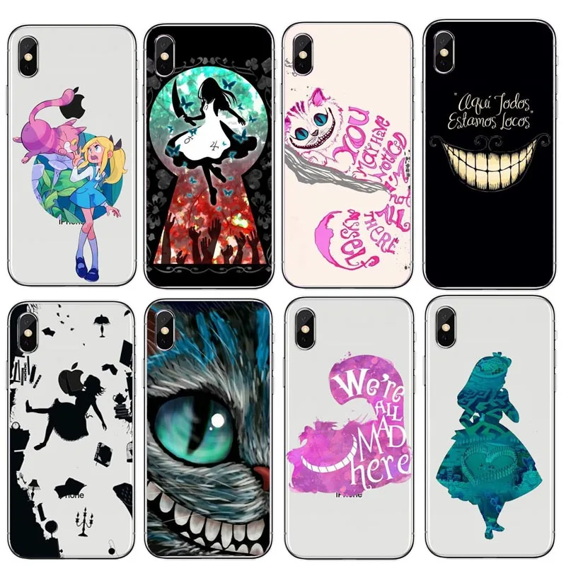 

Alice in Wonderland Cartoon Alice Phone Cases For iPhone8 7 7Plus 6S 6 Alice in Wonderland Embossed Reliefs Princess Cover Coque