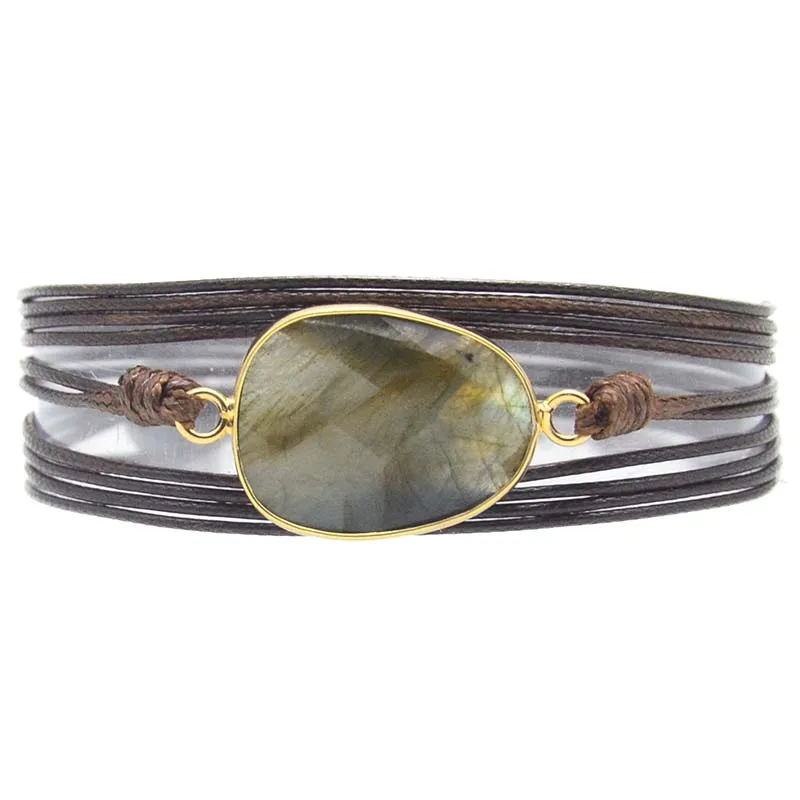 

Dropshipping Wrap Bracelets Natural Stones Charm 5 Times Friendship Bracelet Boho Bracelet Homme